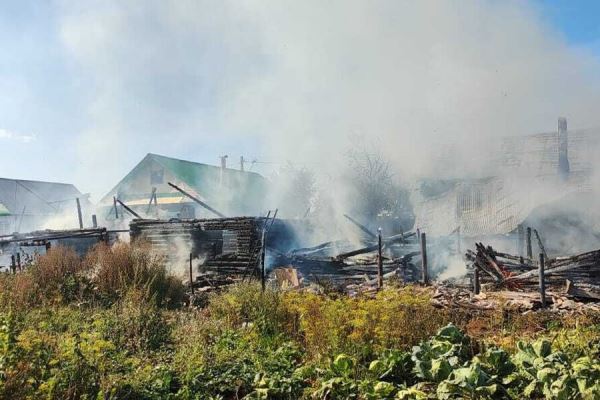 В Башкирии из-за детской шалости сгорели два дома и шесть надворных построек